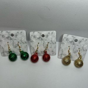 Hand-crafted Christmas Ball Earrings